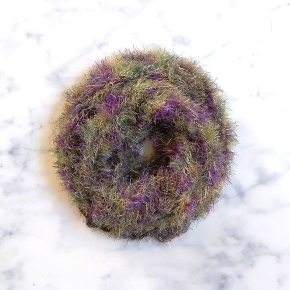 NWT. Charlotte Russe Multi color fluffy scarf with sparkling gold. - Picture 3 of 5